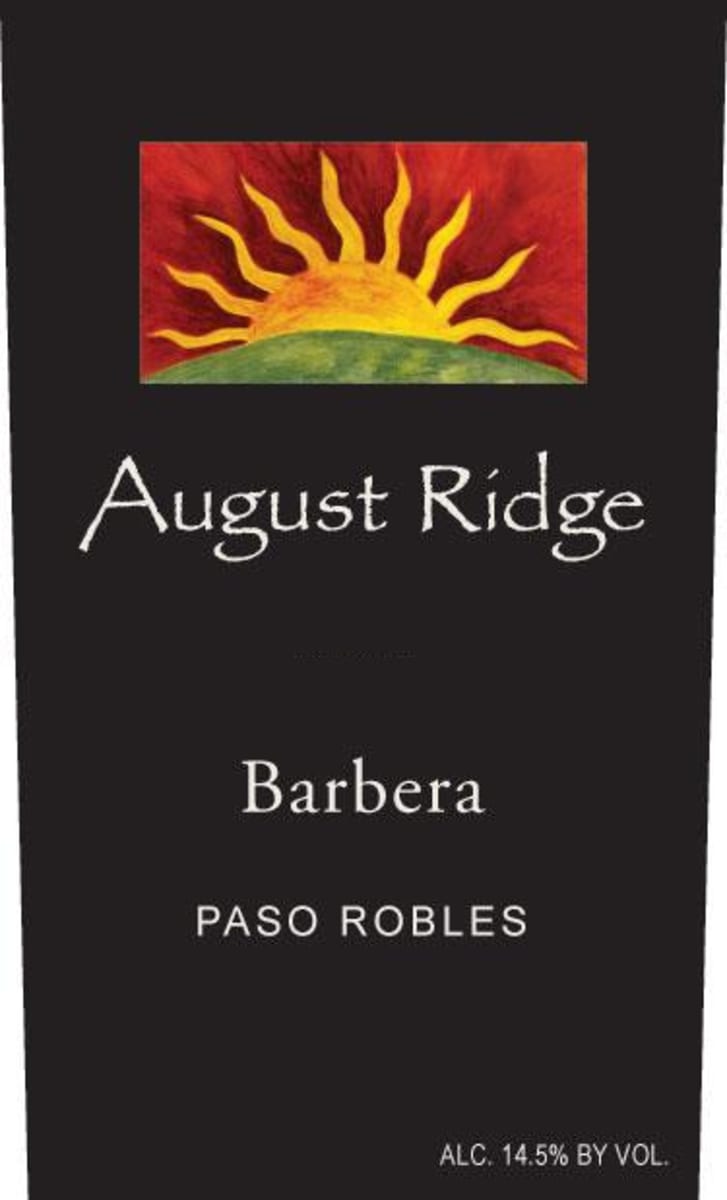 August Ridge Barbera 2010 Front Label