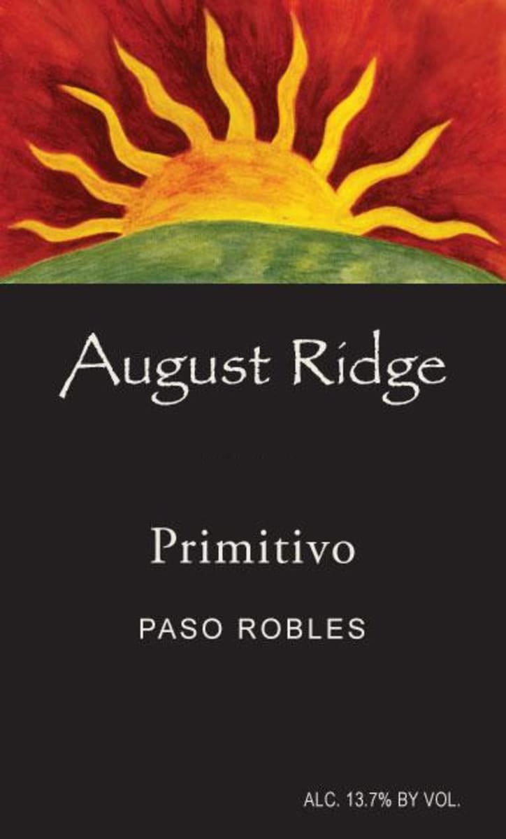 August Ridge Primitivo 2013 Front Label