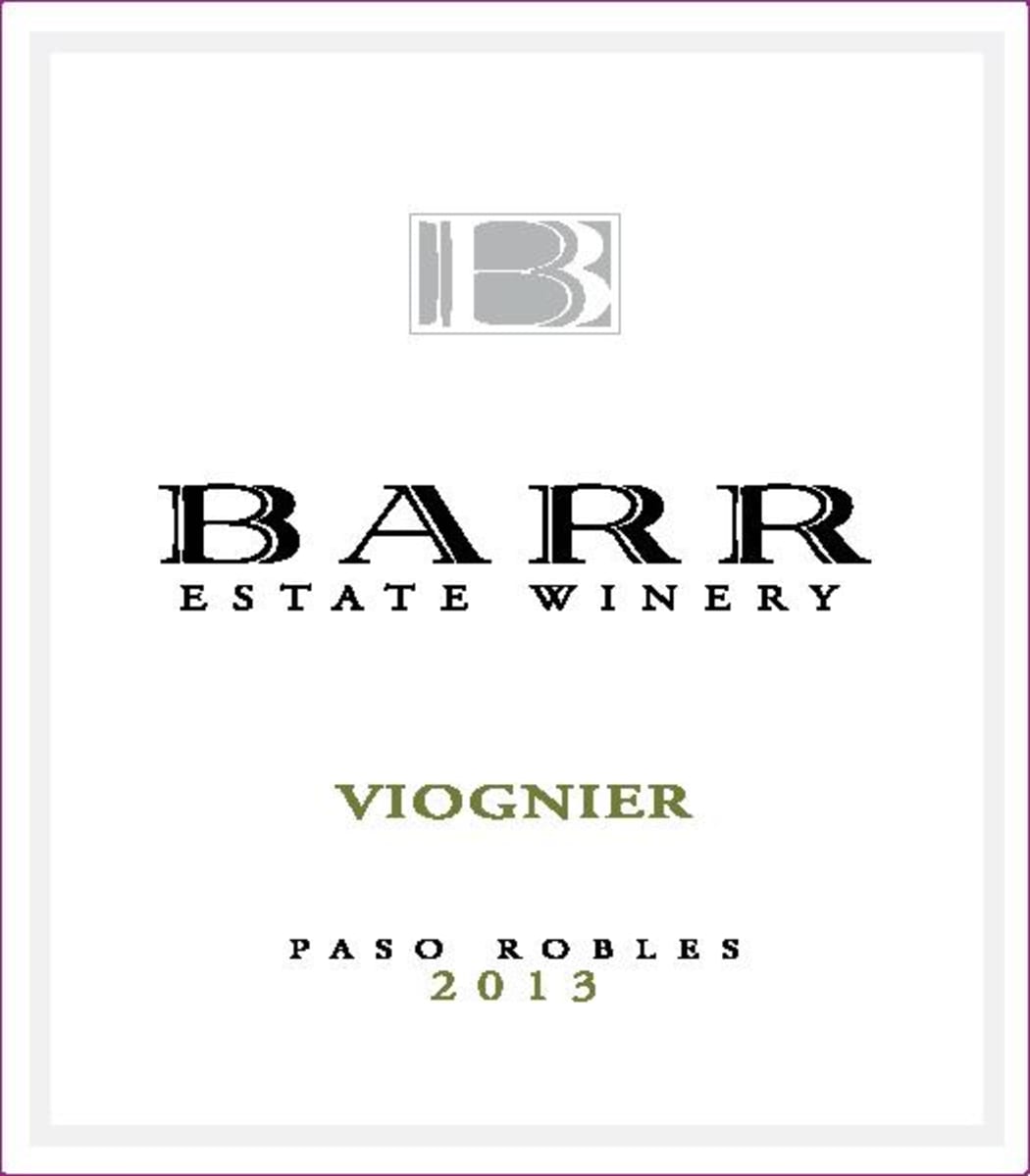 Barr Estate Winery Viognier 2013 Front Label