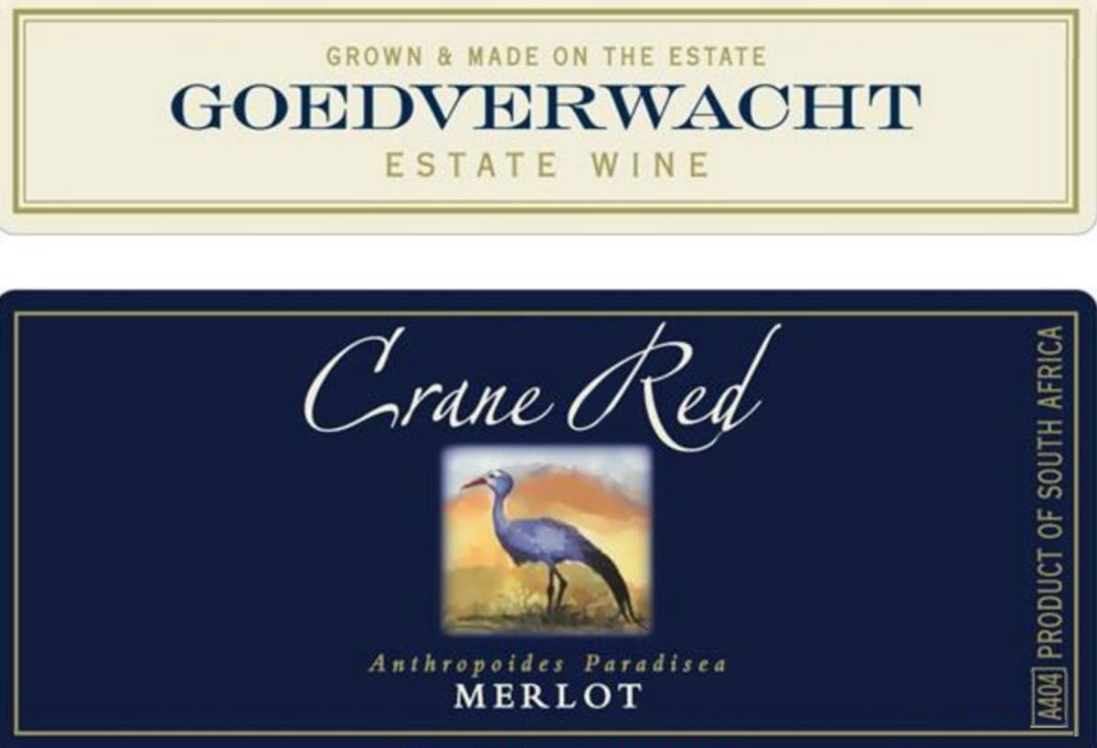 Goedverwacht Wine Estate Crane Red Merlot 2011 Front Label