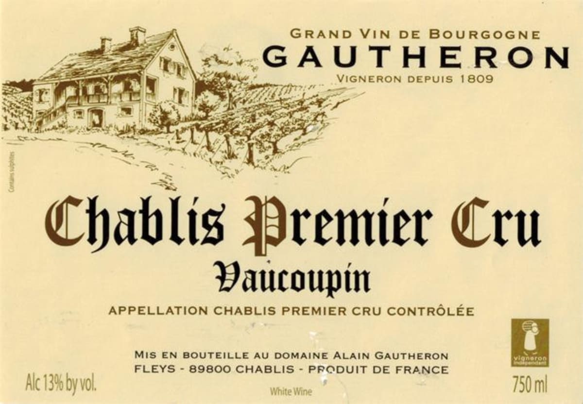 Alain Gautheron Chablis Vaucoupin Premier Cru 2014 Front Label