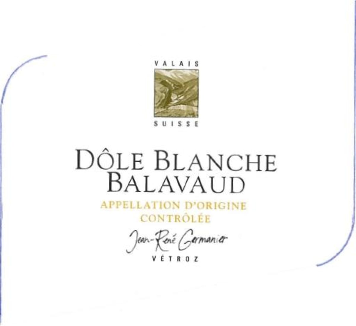 Jean-Rene Germanier Balavaud Dole Blanche 2014 Front Label