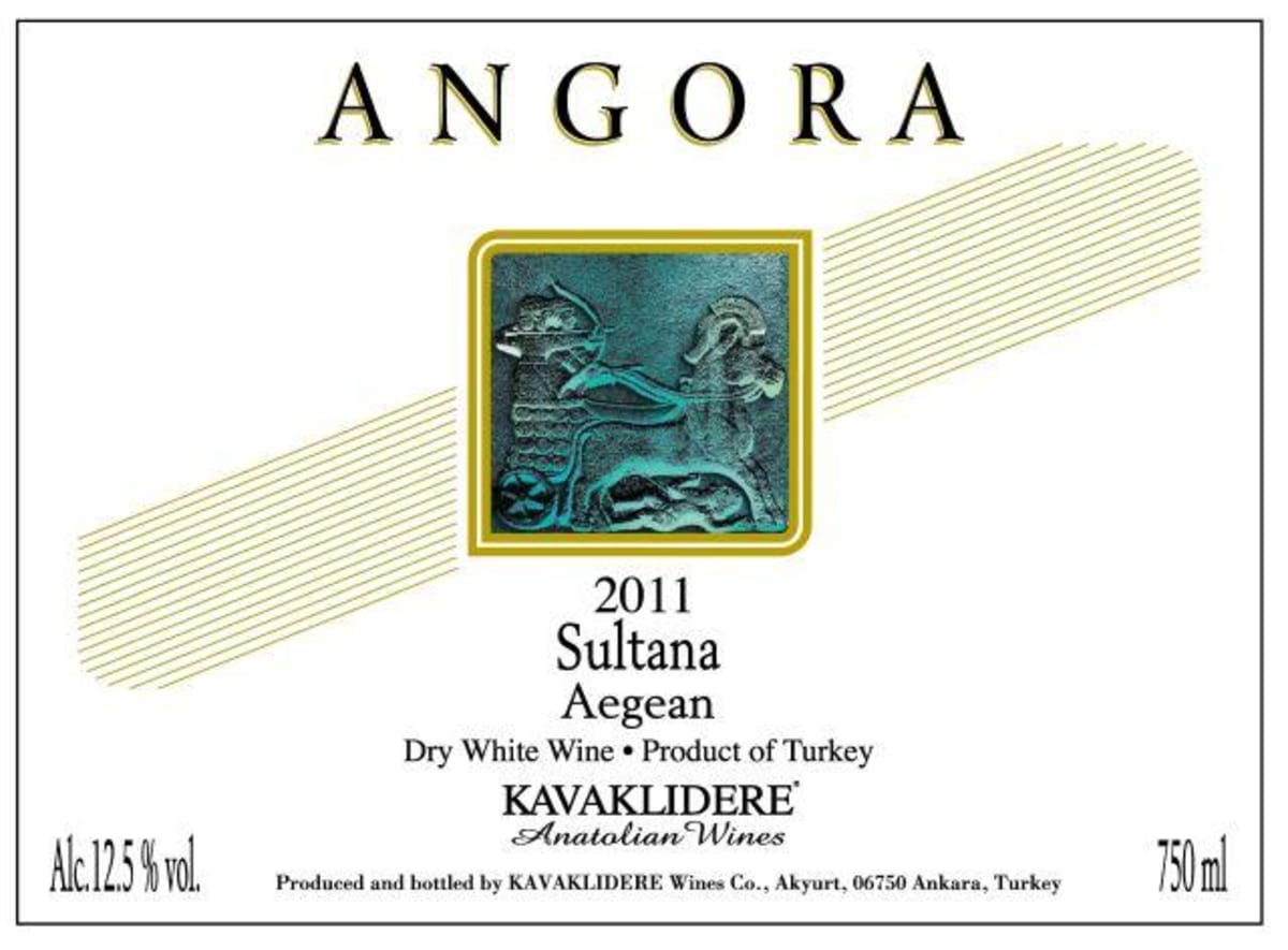 Kavaklidere Wines Co Angora Beyaz Sultaniye 2011 Front Label