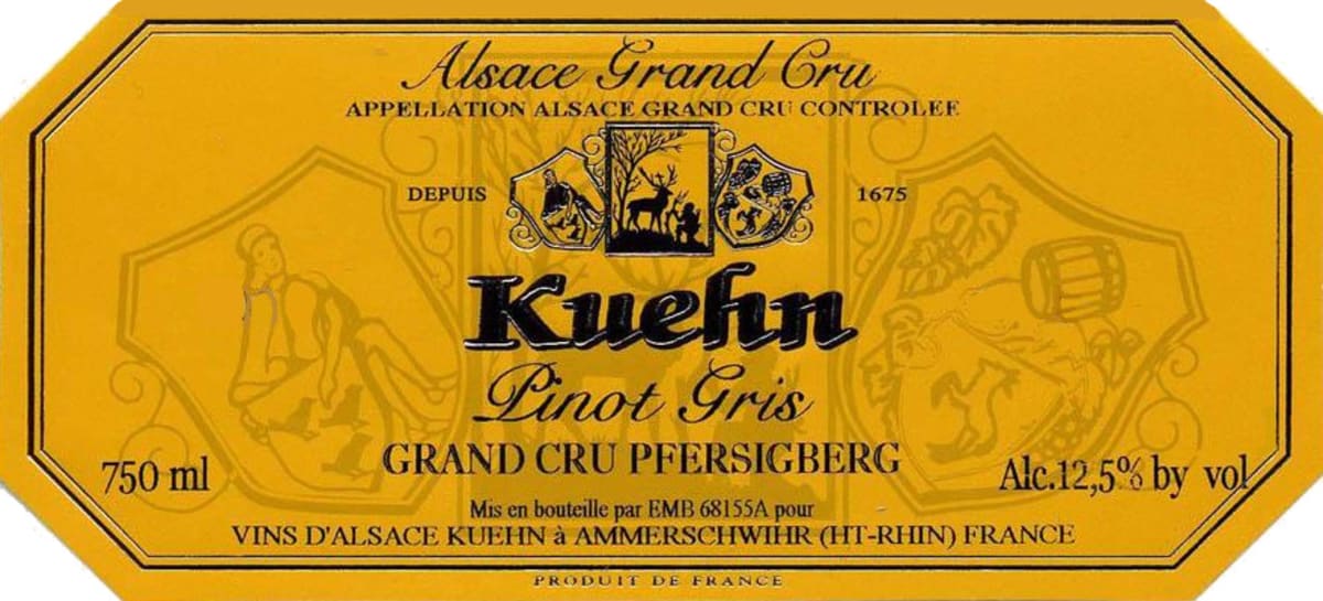 Kuehn Alsace Grand Cru Pfersigberg Pinot Gris 2007 Front Label