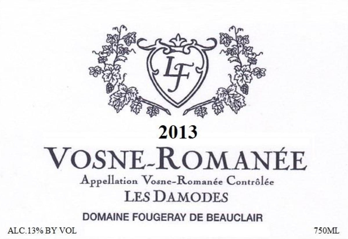 Maison Fougeray De Beauclair Vosne-Romanee Les Damodes 2013 Front Label