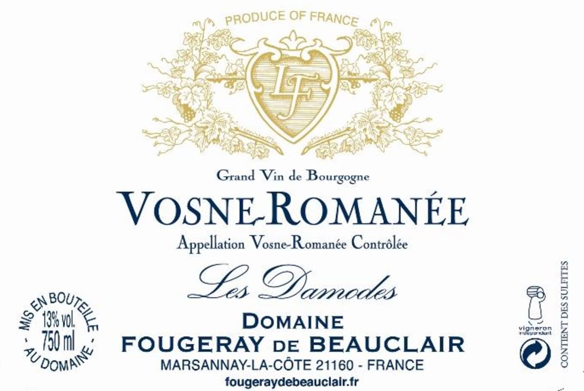 Maison Fougeray De Beauclair Vosne-Romanee Les Damodes 2011 Front Label