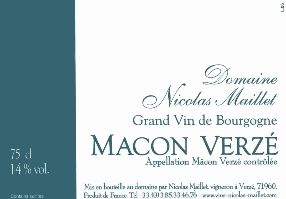 Nicolas Maillet Macon Verze Rouge 2008 Front Label