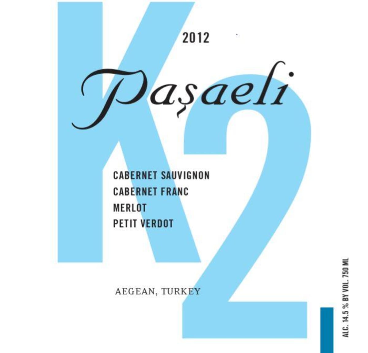 Pasaeli Vineyards & Winery K2 Red 2012 Front Label