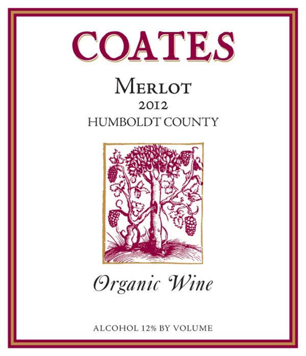 Coates Vineyards Organic Merlot 2012 Front Label