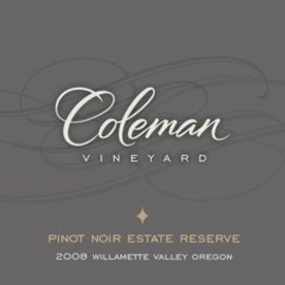 Coleman Vineyard Pinot Noir Estate Reserve 2008 Front Label