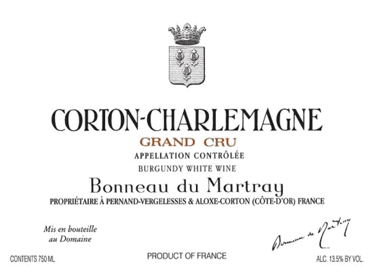 Bonneau du Martray Corton Charlemagne Grand Cru 2014 Front Label