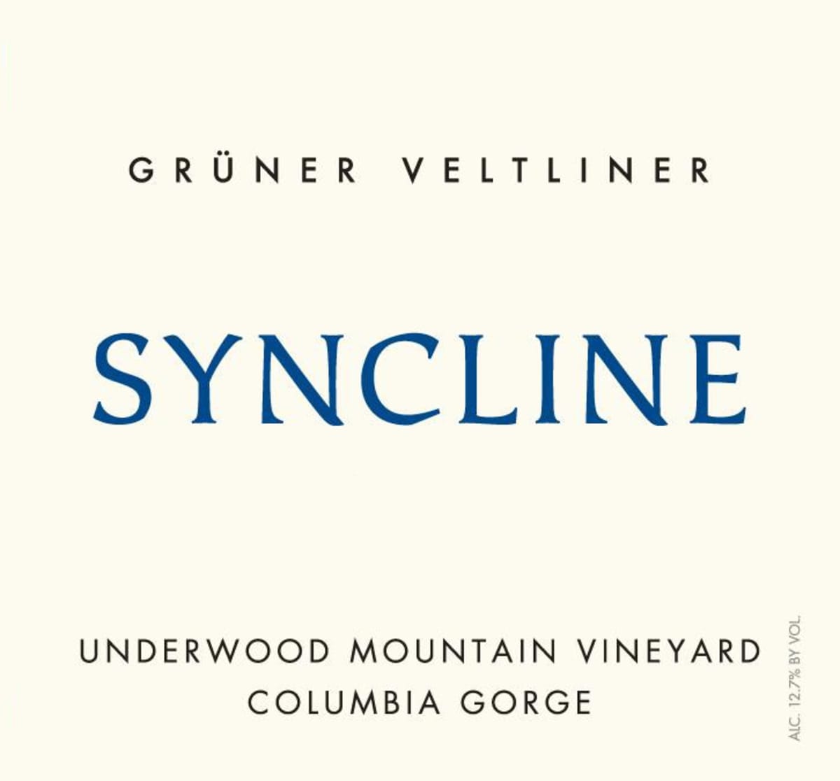 Syncline Underwood Mountain Vineyard Gruner Veltliner 2013 Front Label