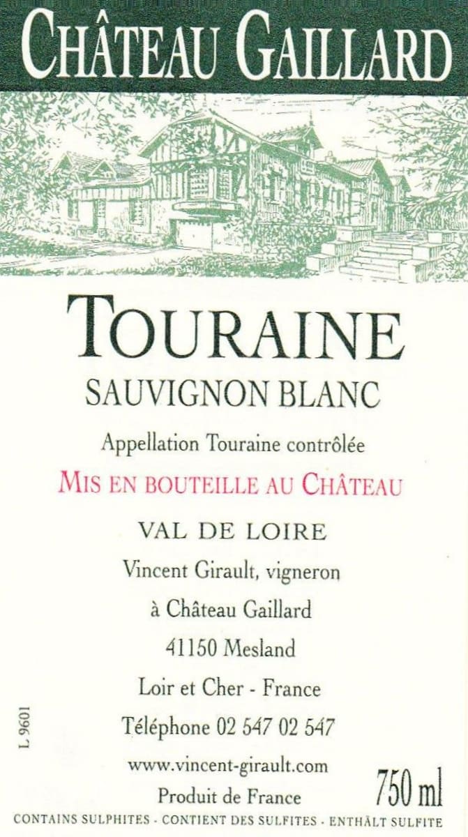 Chateau Gaillard Touraine Sauvignon 2011 Front Label