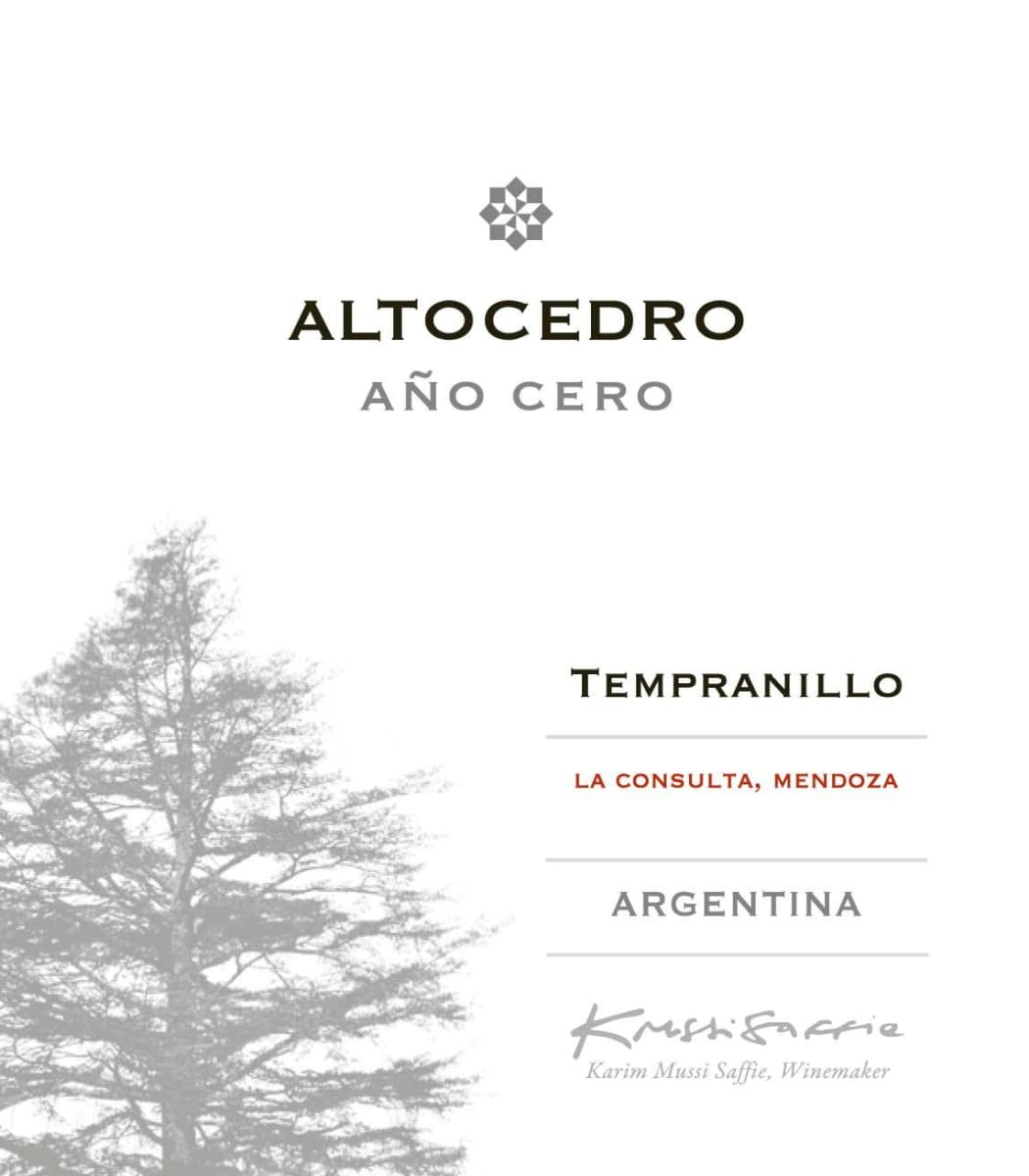 Altocedro Ano Cero Tempranillo 2013 Front Label
