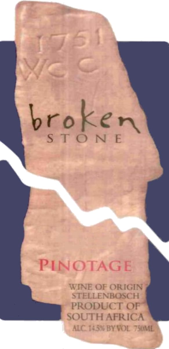 Slaley Broken Stone Pinotage 2002 Front Label