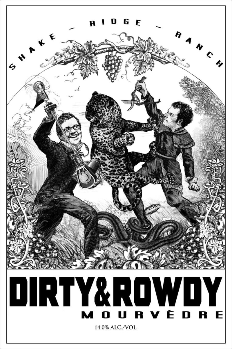 Dirty and Rowdy Family Wines Shake Ridge Ranch Mourvedre 2014 Front Label
