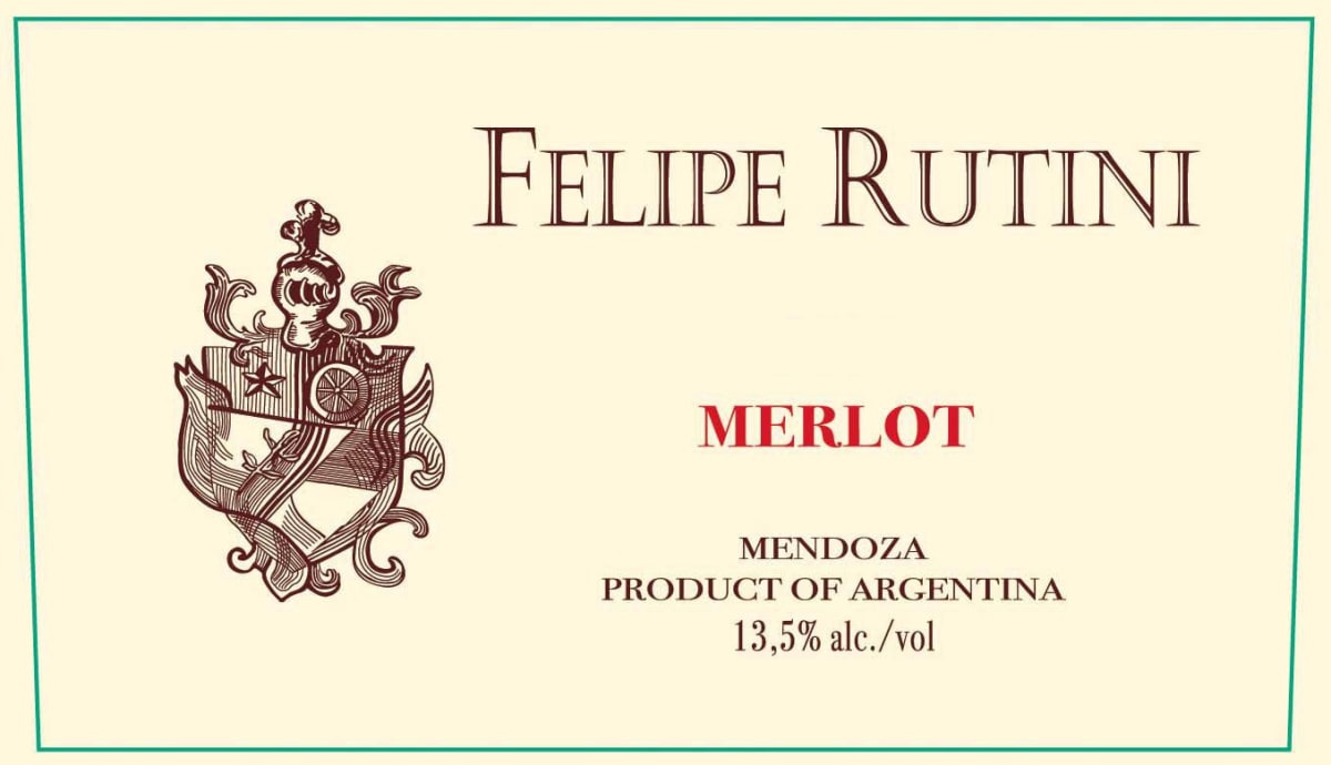 Rutini Merlot 2010 Front Label