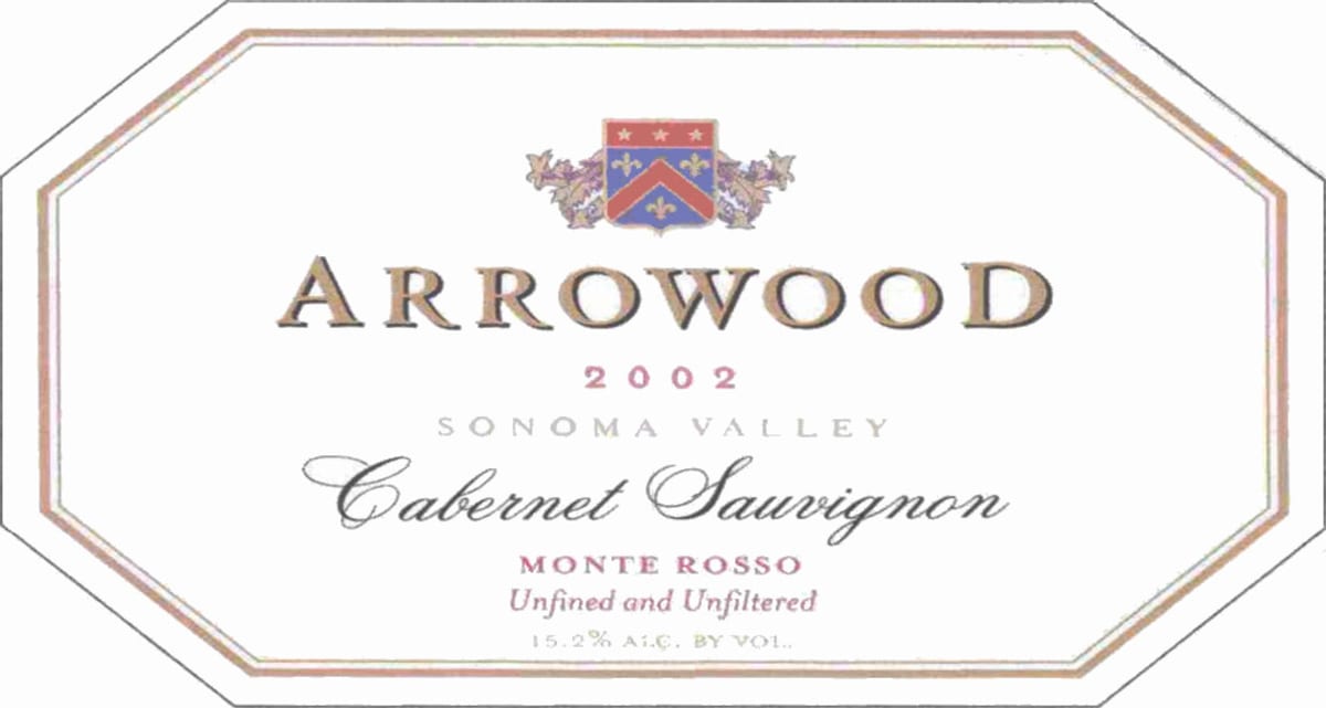 Arrowood Monte Rosso Vineyard Cabernet Sauvignon 2002 Front Label