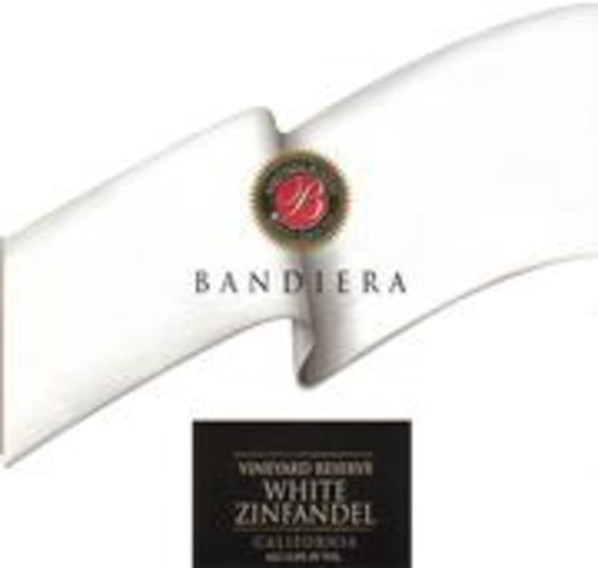 Bandiera Vineyard Reserve White Zinfandel 1999 Front Label