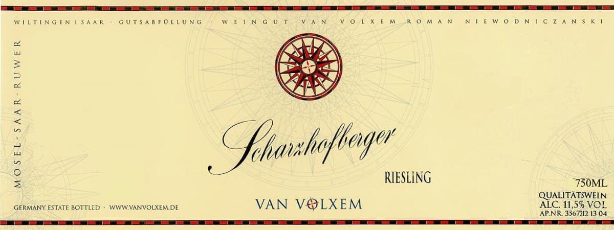 Van Volxem Scharzhofberger Riesling 2013 Front Label