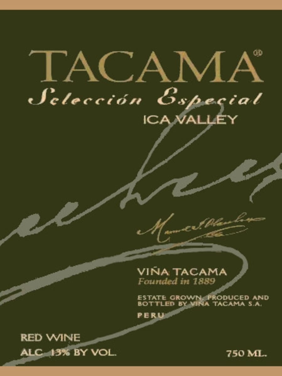 Vina Tacama Seleccion Especial Tinto 2012 Front Label