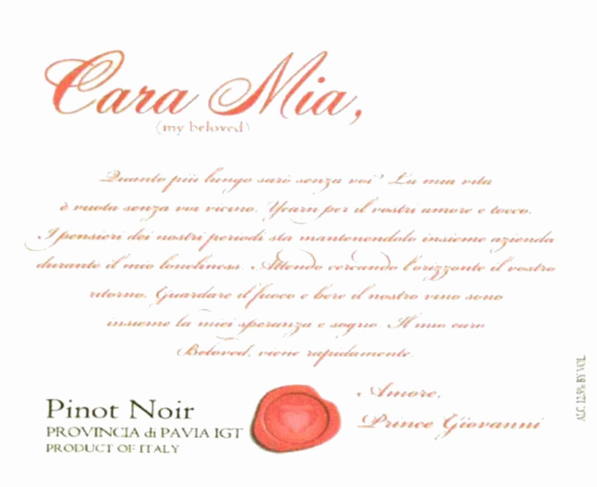 Viticoltori Friulani la Delizia Delle Venezie Cara Mia Pinot Noir 2009 Front Label