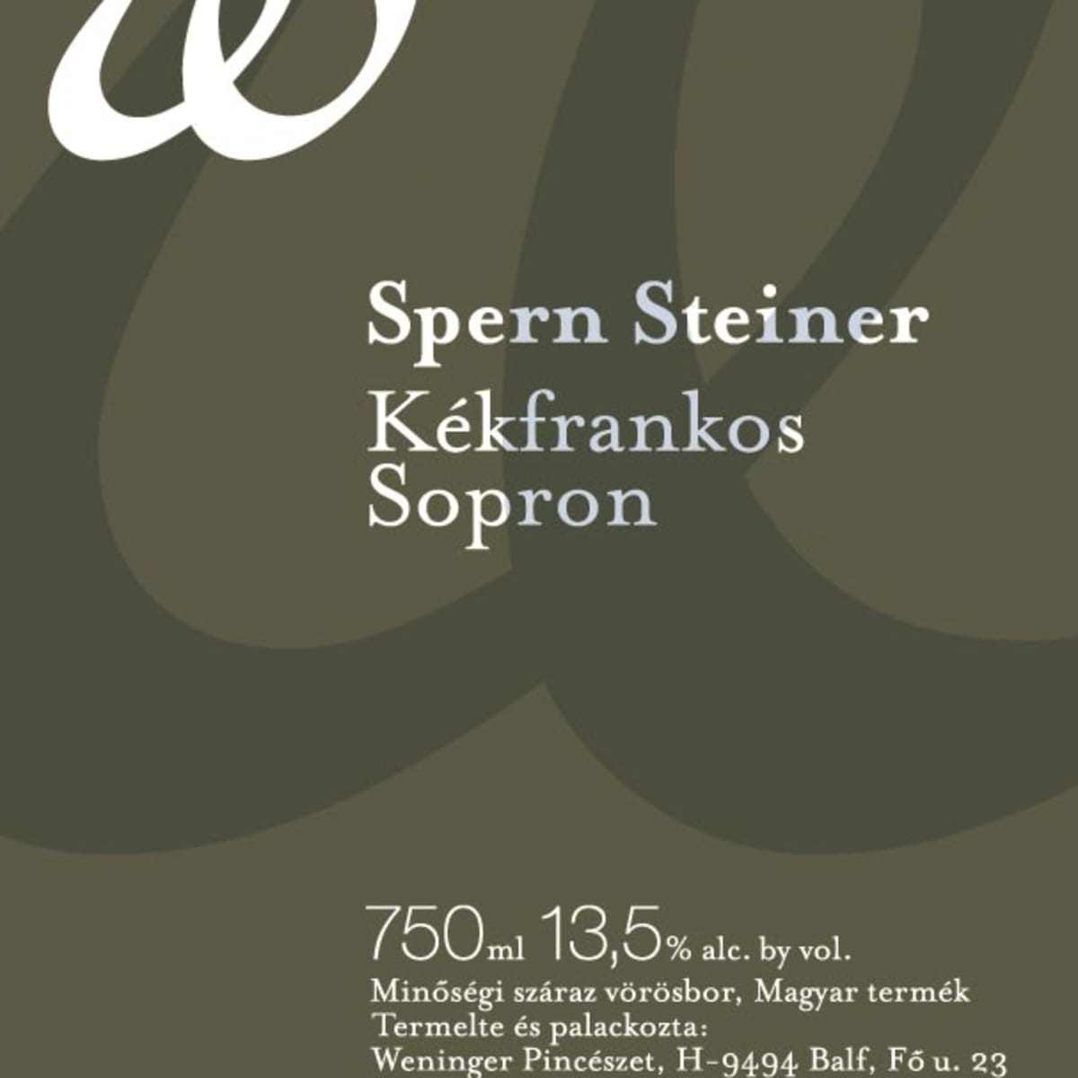 Weingut Weninger Burgenland Steiner Kekfrankos 2011 Front Label