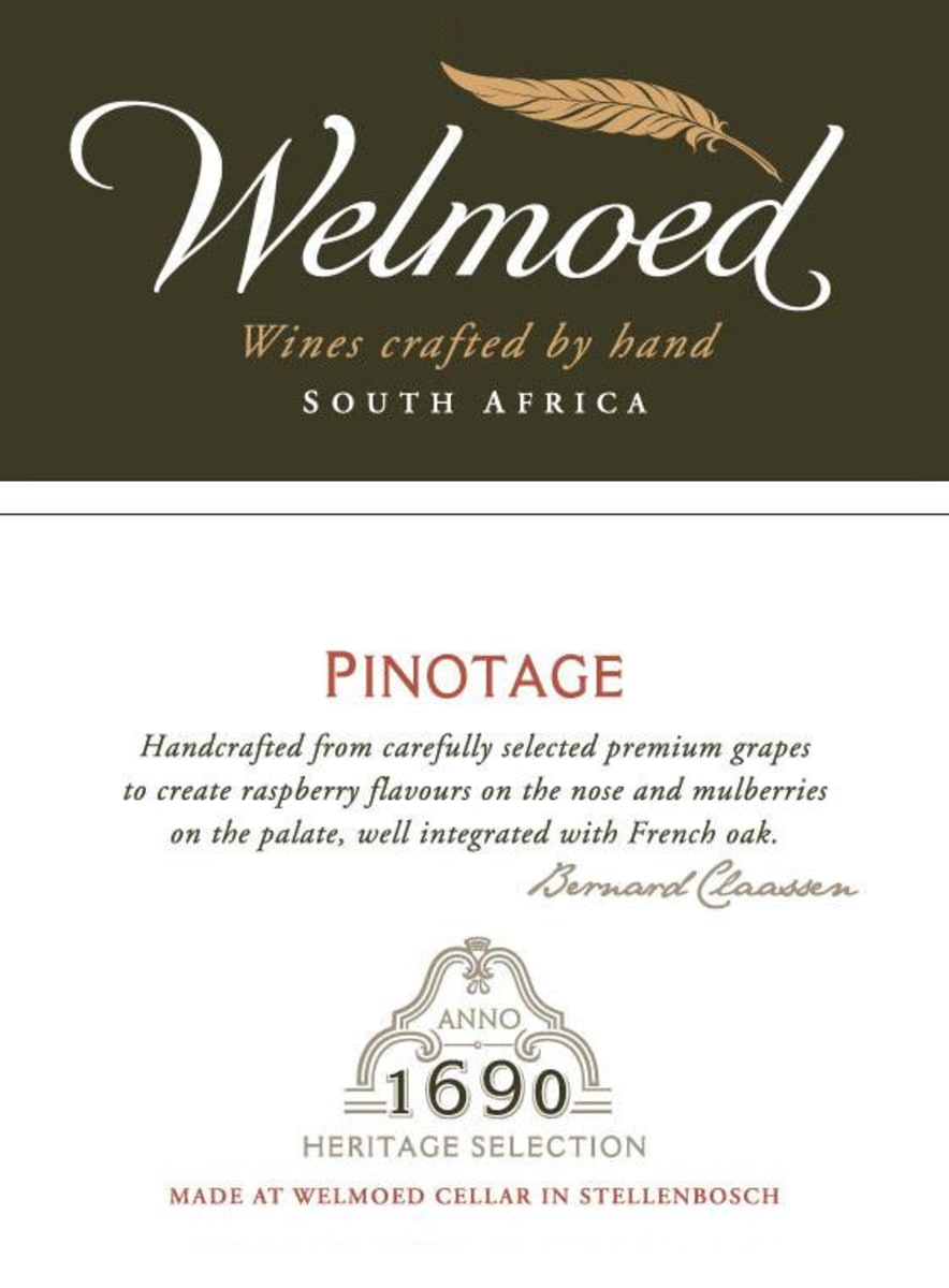 Welmoed Wines Pinotage 2014 Front Label