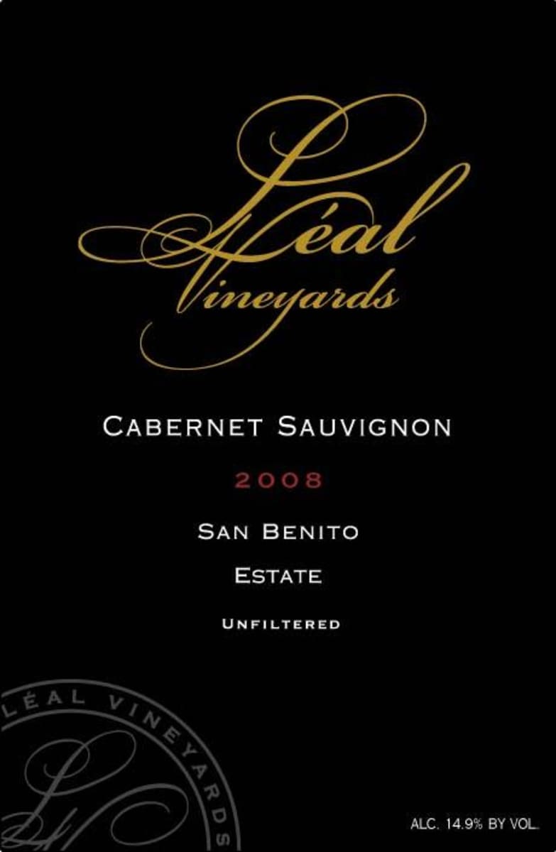 Leal Vineyards Estate Cabernet Sauvignon 2008 Front Label