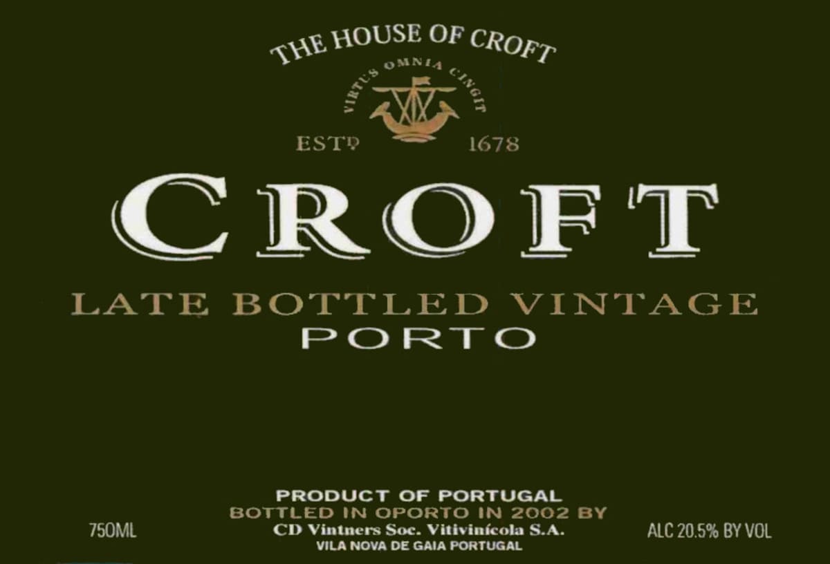 Croft Late Bottled Vintage 2003 Front Label