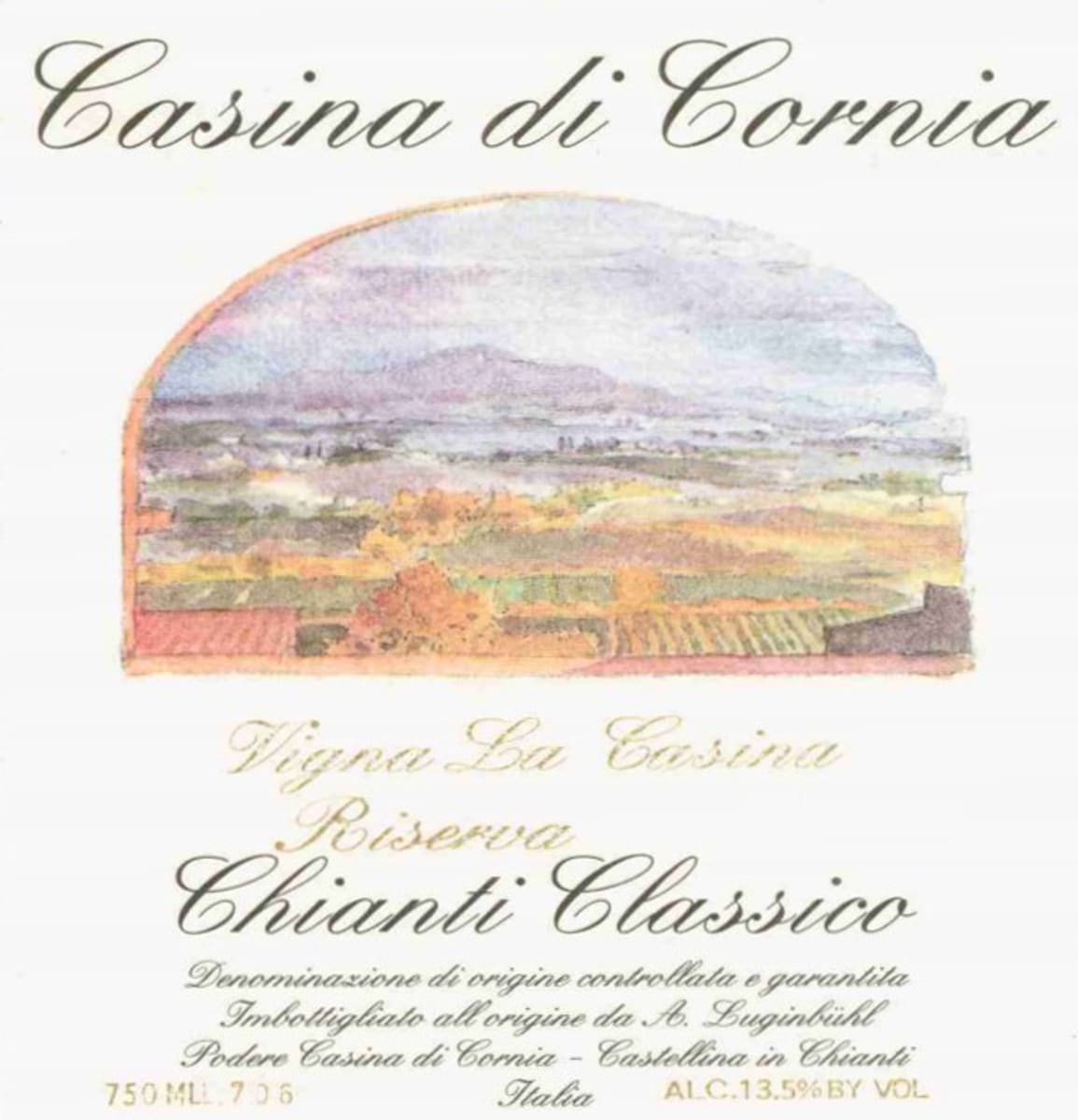 Cascina di Cornia Vigna la Casina Riserva 2004 Front Label