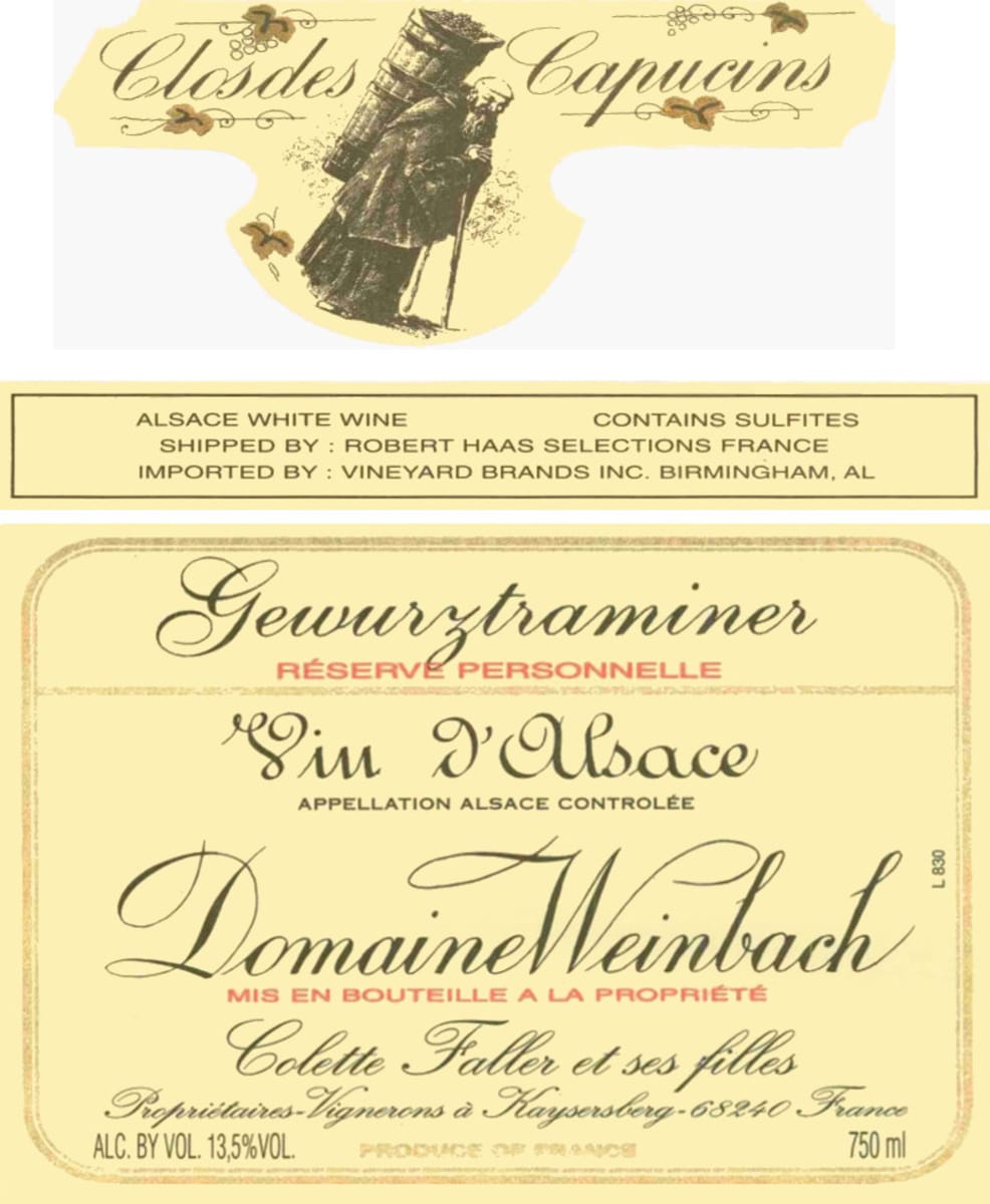 Domaine Weinbach Reserve Personnelle Gewurztraminer 2004 Front Label