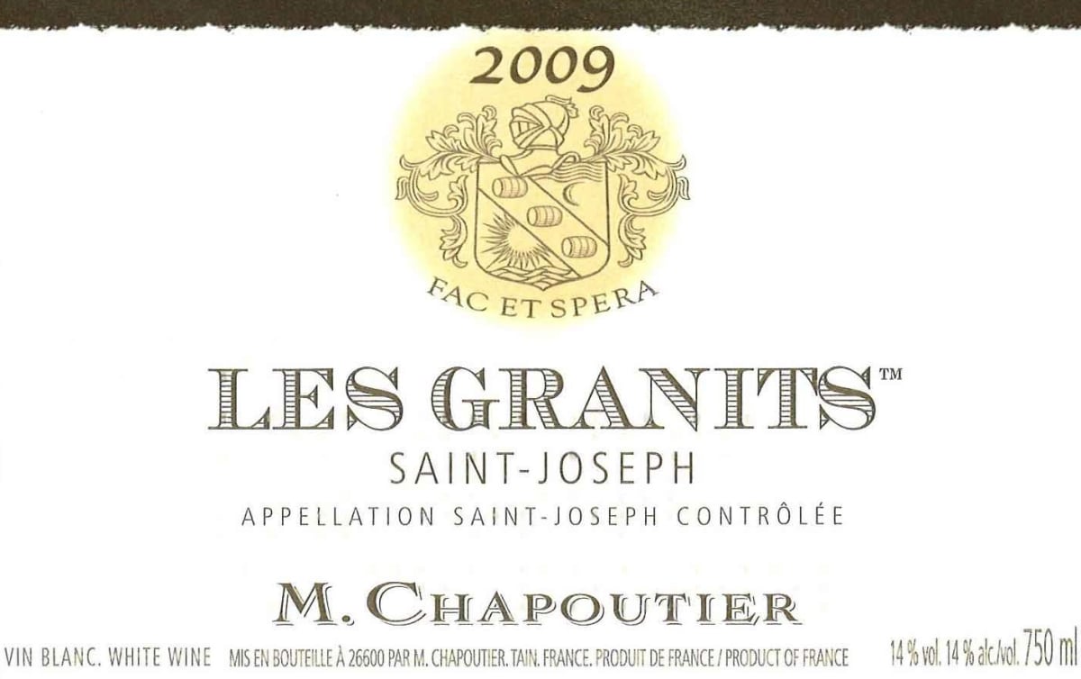 M. Chapoutier Saint-Joseph Les Granits Blanc 2009 Front Label