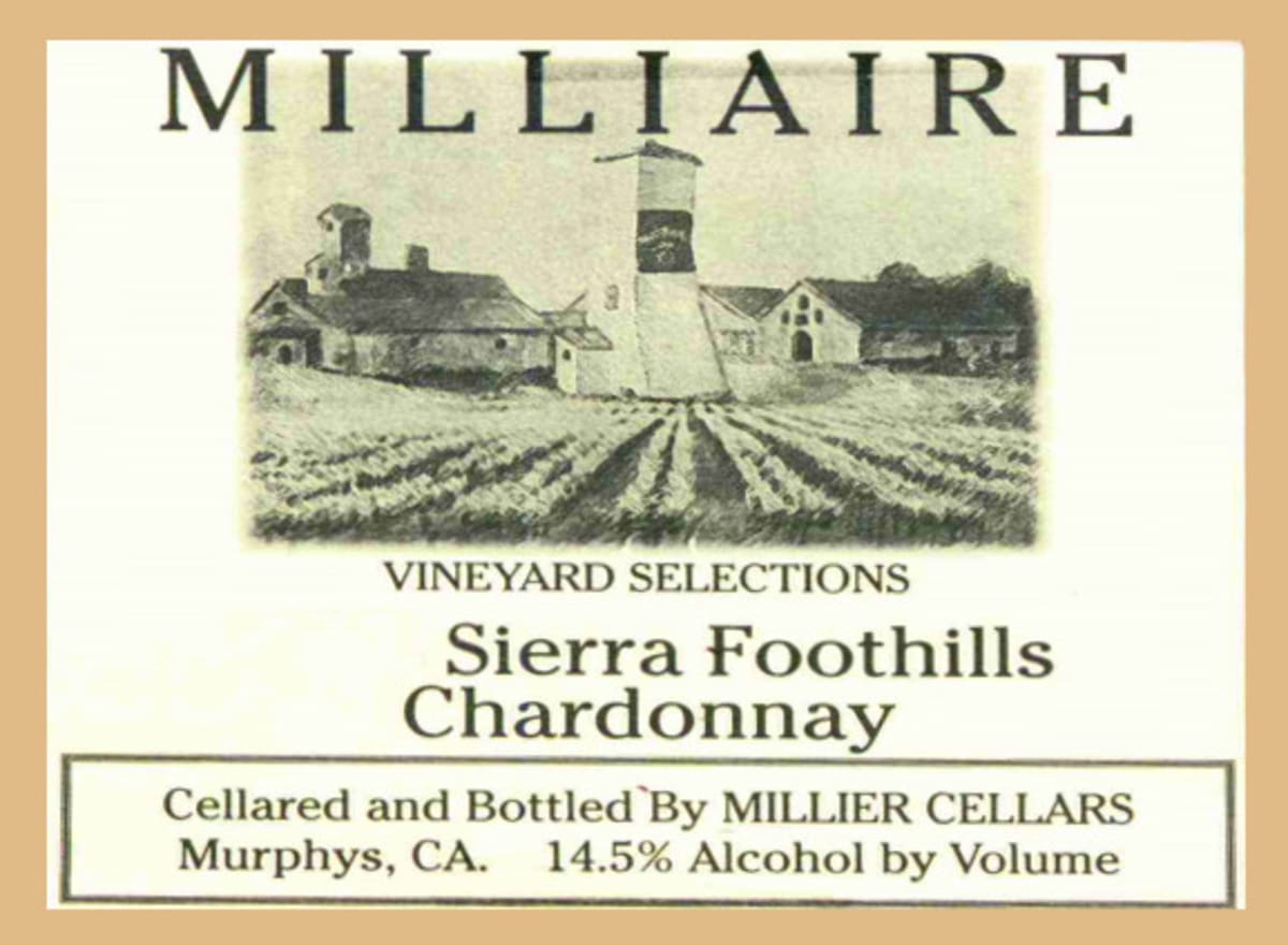 Milliaire Winery Selections Chardonnay 2015 Front Label
