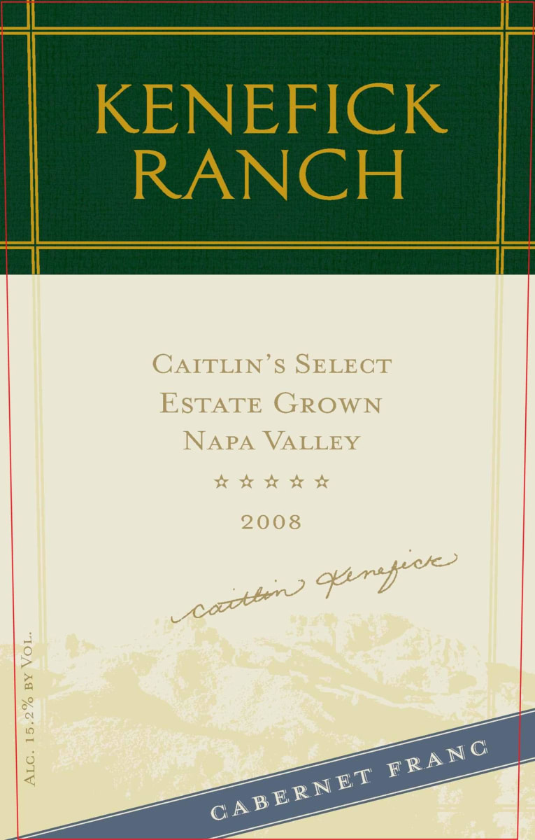 Kenefick Ranch Caitlin's Select Cabernet Franc 2008 Front Label