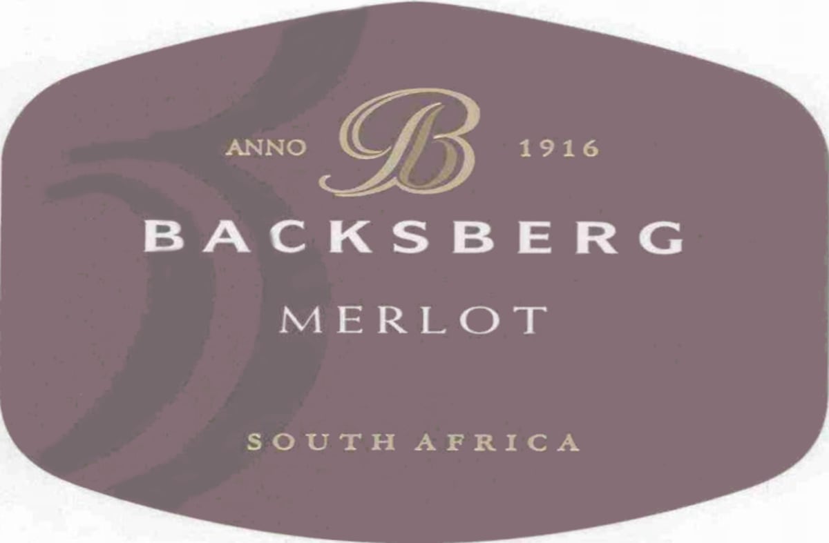 Backsberg Merlot 2014 Front Label