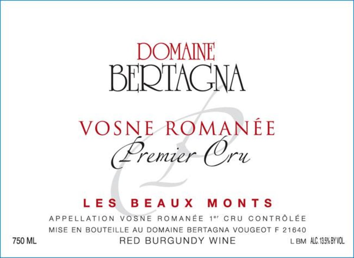 Domaine Bertagna Vosne-Romanee Les Beaux Monts Premier Cru 2014 Front Label