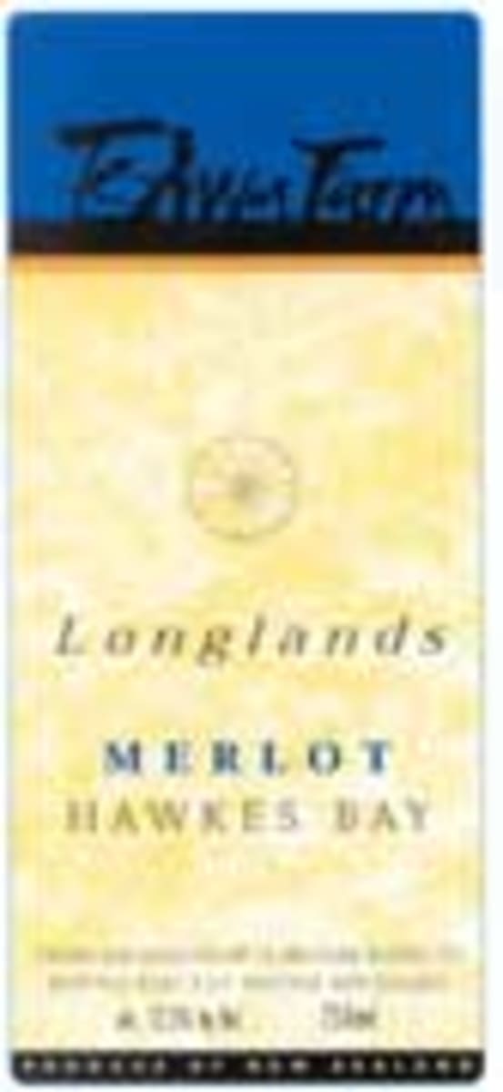 Te Awa Longlands Merlot 2000 Front Label