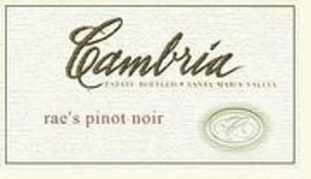 Cambria Rae's Vineyard Pinot Noir 2000 Front Label