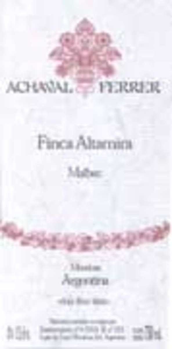 Achaval-Ferrer Finca Altamira Malbec 2000 Front Label