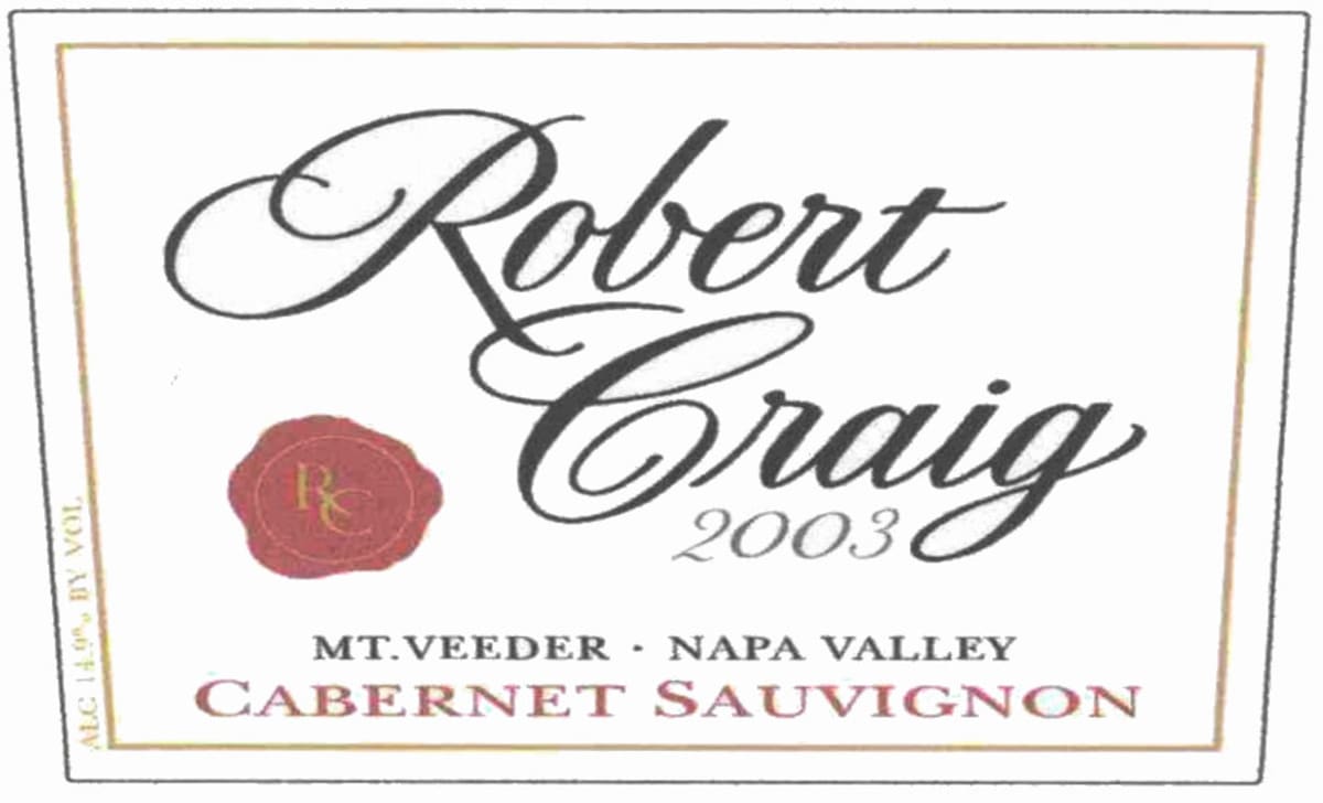 Robert Craig Cellars Mt. Veeder Cabernet Sauvignon 2003 Front Label