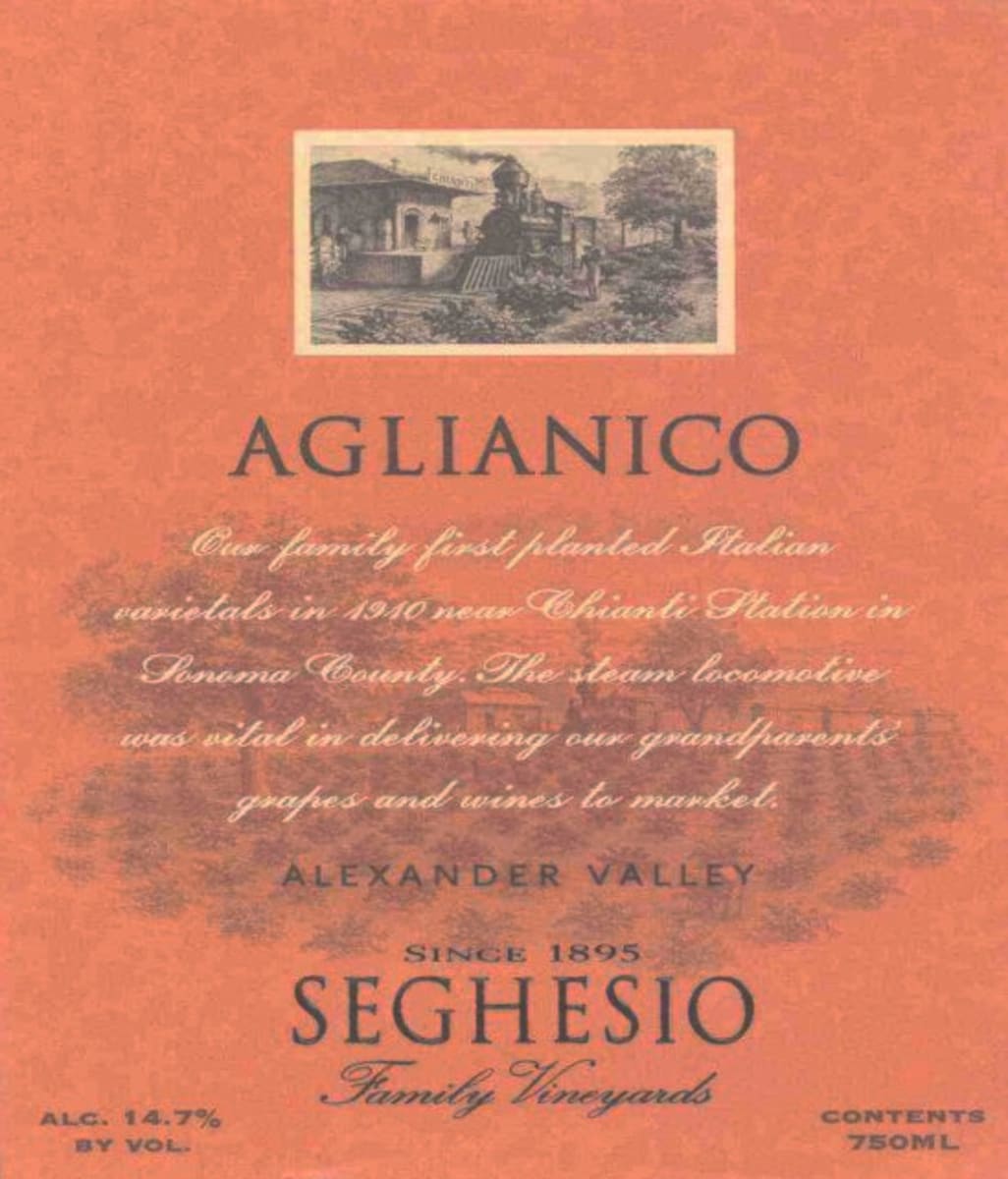 Seghesio Aglianico 2003 Front Label