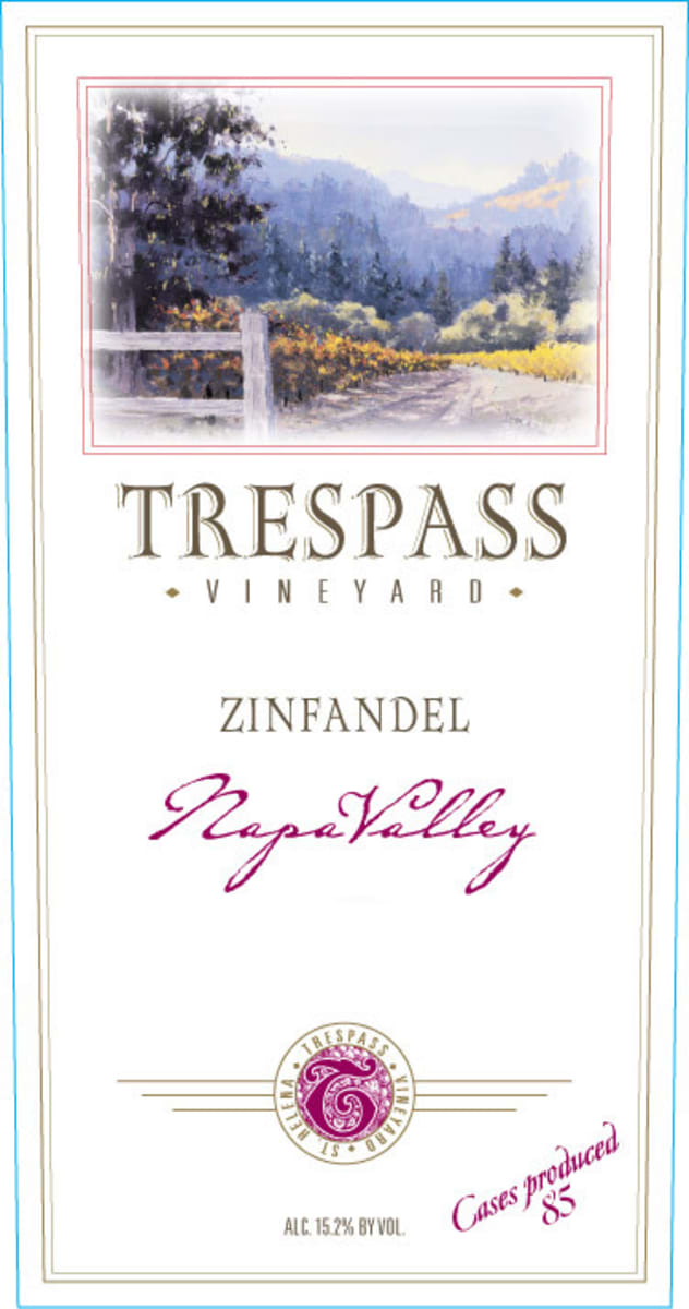 Trespass Vineyard Zinfandel 2012 Front Label