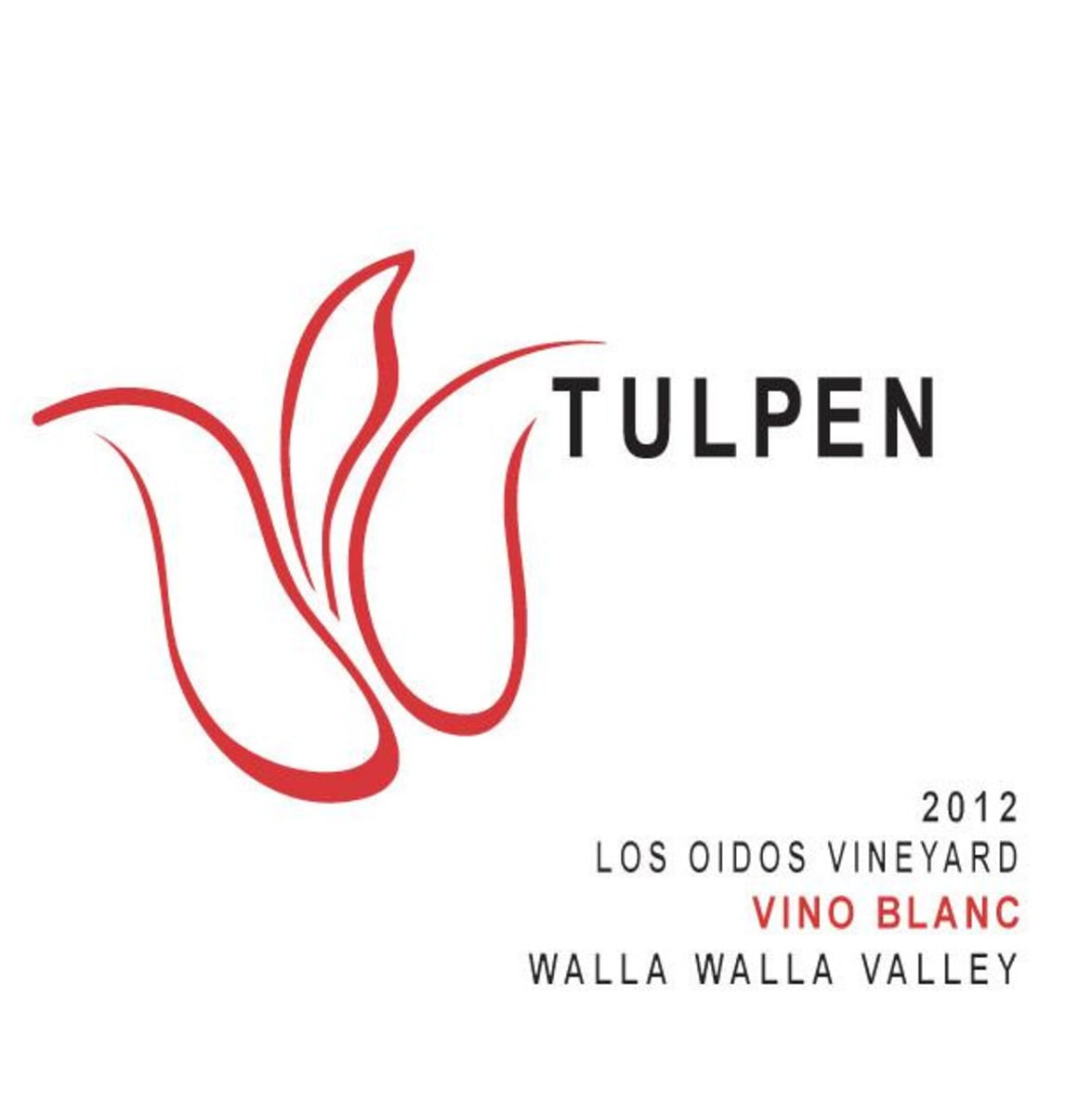 Tulpen Cellars Los Oidos Vineyard Vino Blanco 2012 Front Label