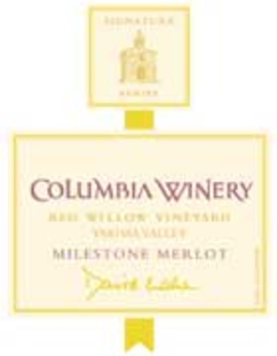 Columbia Winery Milestone Merlot 1999 Front Label