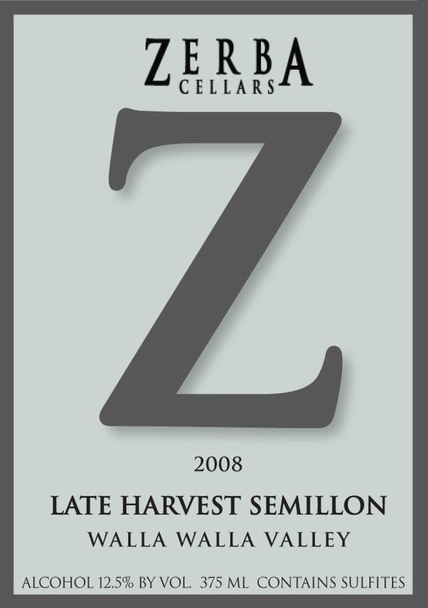 Zerba Cellars Late Harvest Semillon 2008