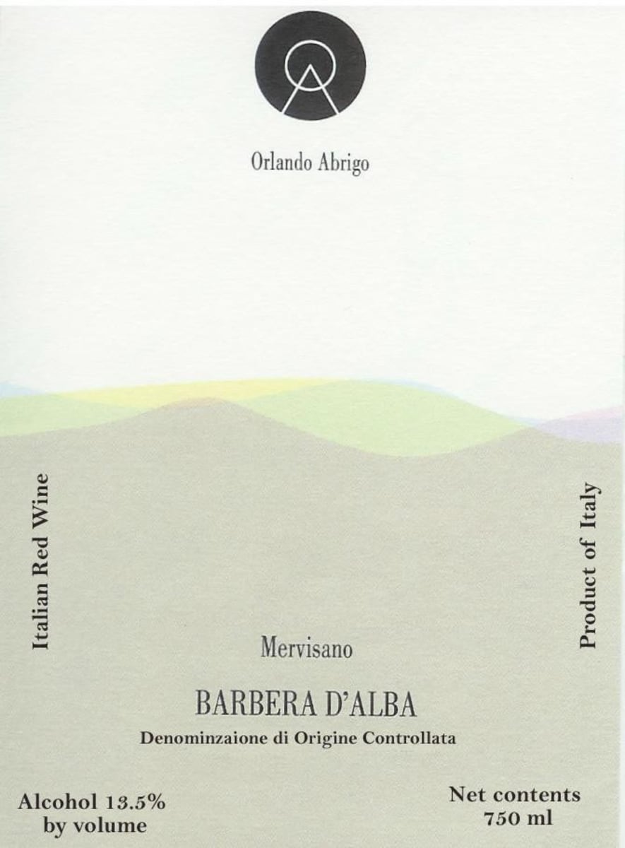 Orlando Abrigo Mervisano Barbera d'Alba 2006 Front Label