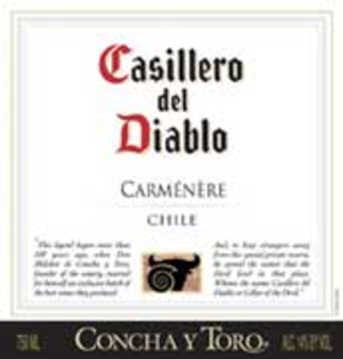 Casillero del Diablo Carmenere 2003 Front Label