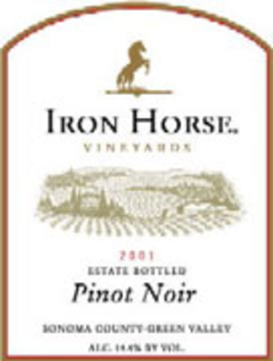 Iron Horse Estate Pinot Noir 2001 Front Label