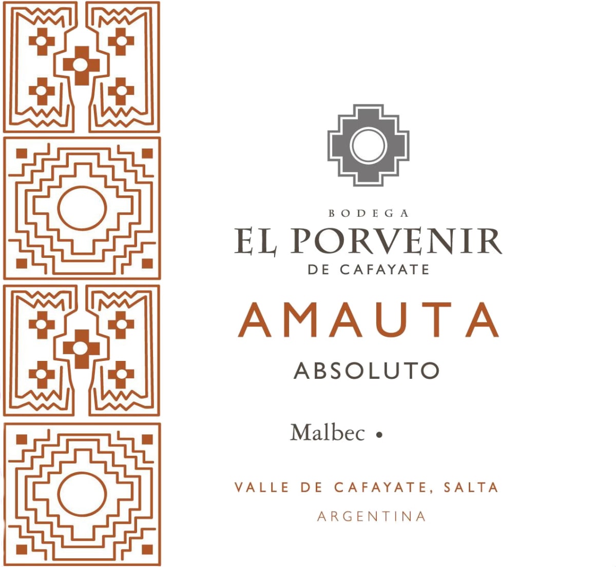 El Porvenir de Cafayate Absoluto Malbec 2015 Front Label